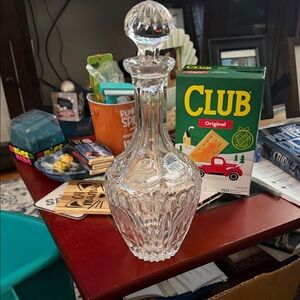 Princess House Crystal Decanter with Clear Design